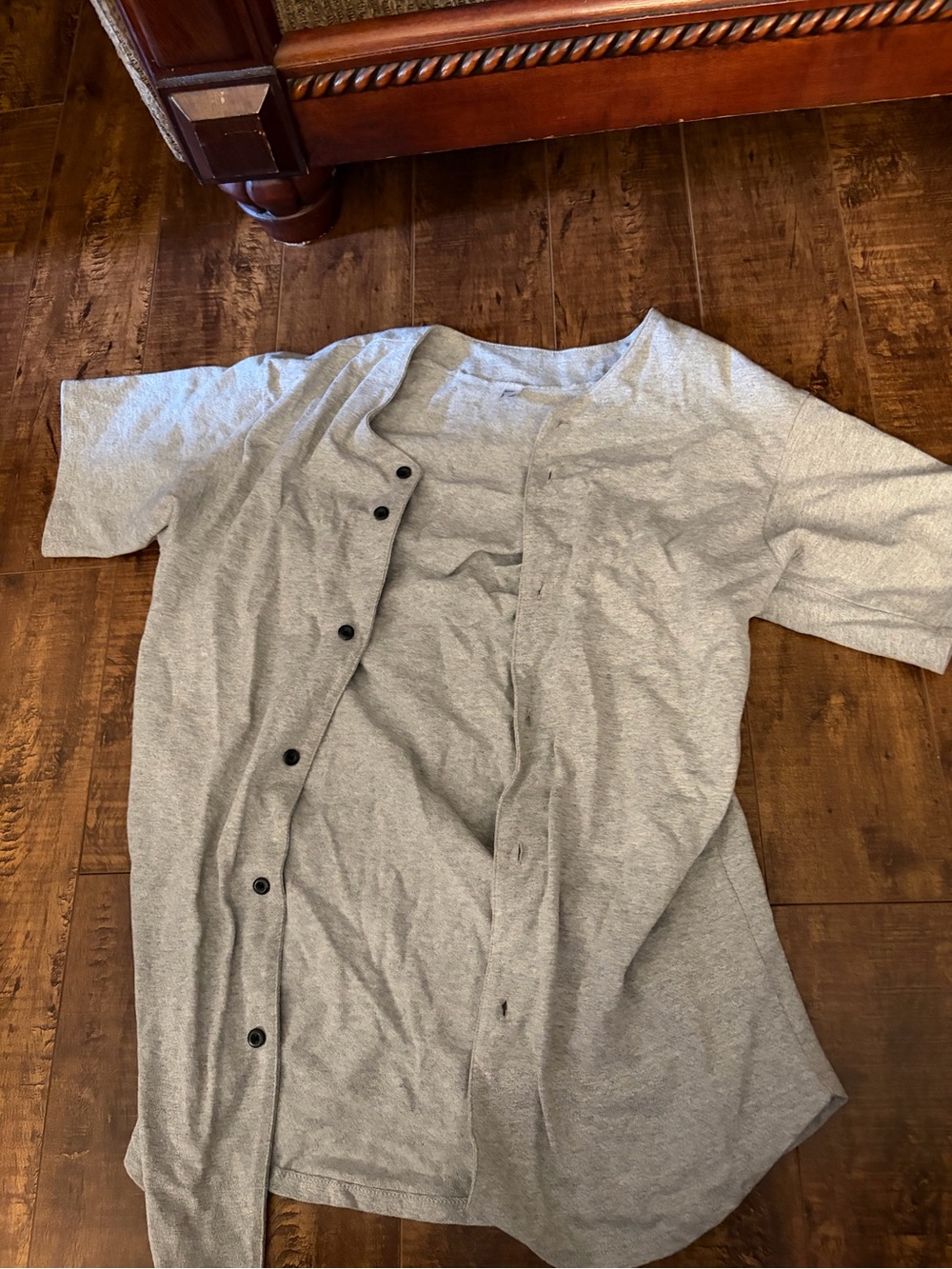 American Apparel Light Gray Short-Sleeve Button-Down Shirt